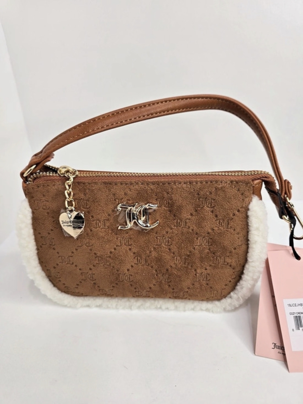 🤎▪️Juicy Couture▪️ Cozy Crew Convertible Wristlet Brown & White NWT